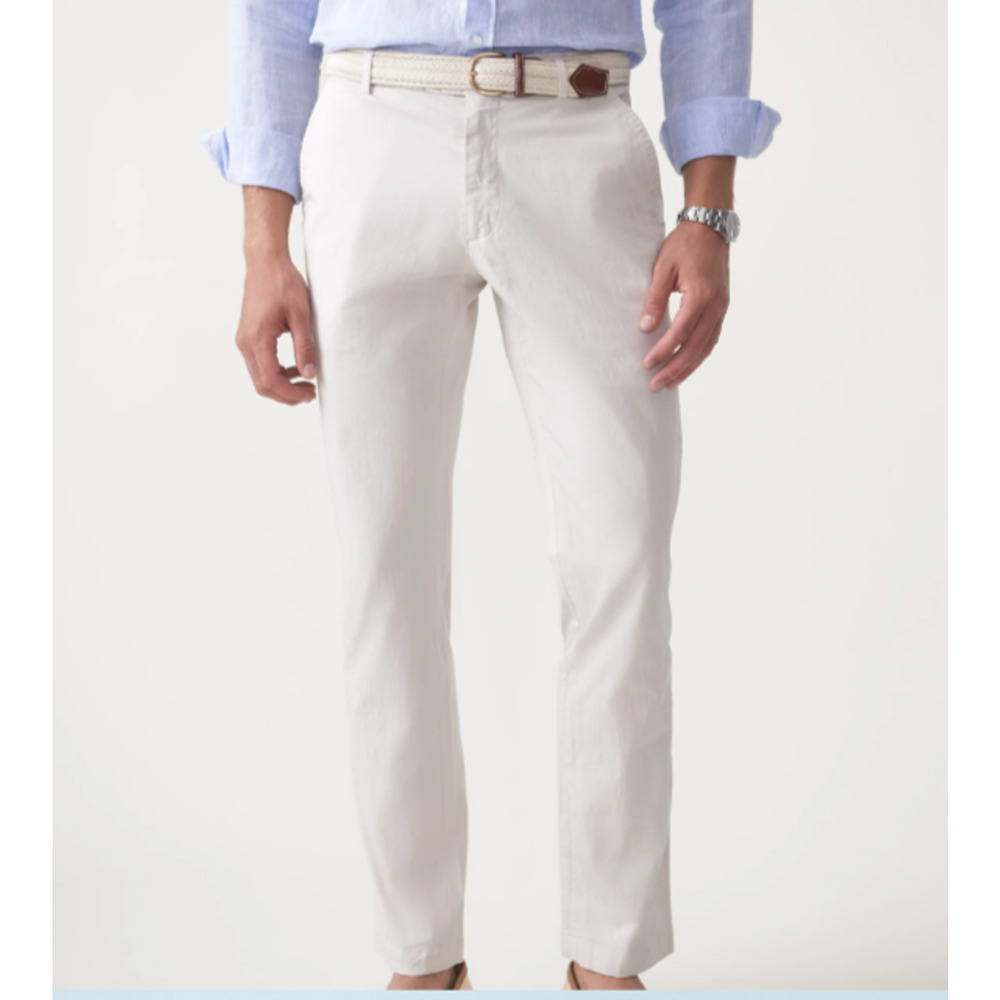 J.Mclaughlin Portugal Taylor Straight Fit Chino pants Stone white Sz 32 A006291